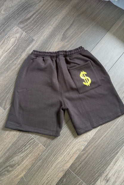 MONEYI$MONEY Black/Yellow shorts set