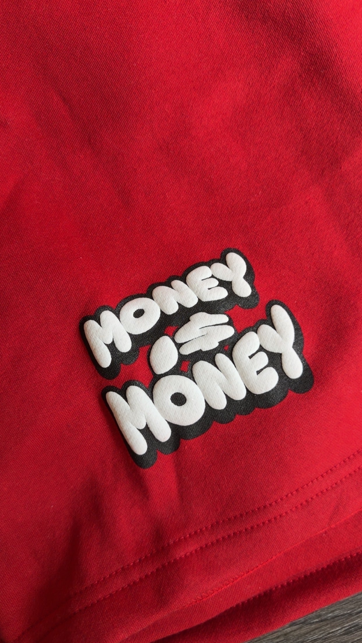 MONEYI$MONEY Red/White Shorts Set