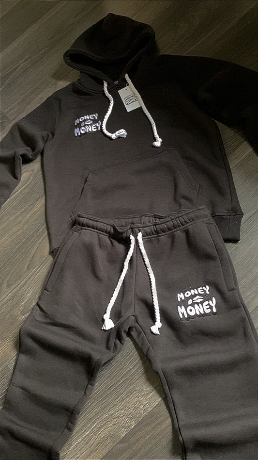 MONEYI$MONEY Black/White hoodie set