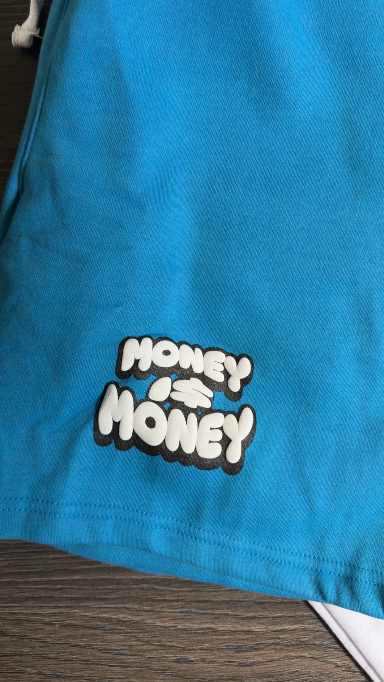 MONEYI$MONEY Light blue/White shorts set