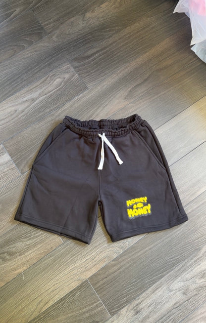MONEYI$MONEY Black/Yellow shorts set